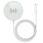 PEDEA Wireless Magnetic Charging Pad 15W - USB-C, Silver/White