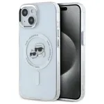 Karl Lagerfeld KLHMP14SHLSKCH k&otilde;va &uuml;mbris Apple iPhone 14 6,1 inch valge IML metallist Karl & Choupette Head MagSafe