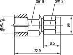 Teleg&auml;rtner Inter-Series koaksiaaladapter SMA isane FME isane 50 Ohm