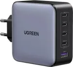 UGREEN 100W GaN tehnoloogiaga 5-in-1 kiire seinat&auml;islaadija, 4x USB-C ja 1x USB-A, must (35536)