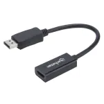 Manhattan DisplayPort 1.1 HDMI-adapterkaabel, 1080p@60Hz, isane &rarr; emane, must, kaabel 15 cm, DP riiviga, mitte kahesuunaline, kolmeaastane garantii, samav&auml;&auml;rne tootega DP2HDMI