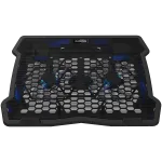 CANYON NS03, jahutusalus kahe ventilaatori ja 2x2.0 USB-hubiga, sobib kuni 10&rdquo;-15.6&rdquo; s&uuml;learvutile, ABS-plast ja raud, ventilaatorite m&otilde;&otilde;tmed: 125*125*15mm (2 tk), alalisvool 5V, ventilaatori kiirus: 800-1000 p/min, suurus