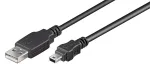 Microconnect USBAMB52 USB-kaabel USB 2.0 1,8 m USB A Mini-USB B Must