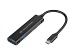 Conceptronic HUBBIES 4-pordiline USB 3.0 jaotur, 2 USB-C ja 2 USB-A porti, alumiiniumkorpus, USB-C pistik