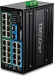 TRENDnet t&ouml;&ouml;stuslik l&uuml;liti 26 porti Gbit PoE+ metall DIN-riiul (TI-PG262)