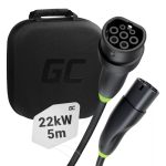 Laadimiskaabel Green Cell EVKABGC01 Type 2 &mdash; 5 m, 22 kW (3‑faasiline), 32 A, must