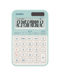 Lauakalkulaator CASIO MS-20YC &mdash; lihtne 12-kohaline, aku/p&auml;ikeseenergia, maksu- ja kasumifunktsioonid, heleroheline