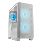 COUGAR PC Midi Tower Case Airface FLO ARGB Valge &mdash; 2x180mm ees, 1x120mm taga, toetab 2,5 tolli/3,5 tolli HDD, 240&times;480&times;509 mm