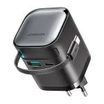 Laadija Joyroom JR-TCL02 65W USB-A ja USB-C koos sisseehitatud USB-C kaabliga, must