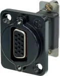 Neutrik NADB15FF-B kaabliadapter VGA must - roostevaba teras (NADB15FF-B)