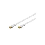 Wentronic Goobay SAT-&uuml;henduskaabel, F-Quick, 100% varjestatud, kullatud, valge, 1,5 m - F-pistik (Quick) F-pistik (Quick) (62743)