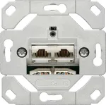 Pistikupesa Gira 245200 &mdash; 2&times;RJ-45 Cat6a, metallil&auml;ige