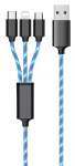 USB-kaabel 2GO 797315 1,5 m USB B USB C/Micro-USB B/Lightning Must Sinine