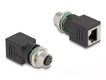 DeLOCK M12 adapter A-kodeeritud 8-kontaktiline emane RJ45 pesa otse