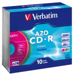 Verbatim AZO Colours CD-R 700 MB 52x, 10 tk pakend, &otilde;hukestes CD-karpides