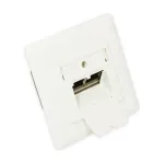 GoodConnections Cat.6A v&otilde;rgupistikupesa, 2xRJ45, varjestatud, pindmonteeritav, disainiga &uuml;hilduv, vertikaalne kaabli sisenemine, p&auml;rlvalge RAL1013 (GC-N0021)