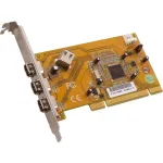 Dawicontrol DC-1394 PCI Express FireWire 400 adapterkaart 2 v&auml;lise + 1 sisemise pordiga, VIA VT6306, madala profiiliga kronstein
