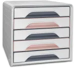CEP Office Solution Smoove Mineral sahtlitega hoiukarp, 5 sahtlit, pulberroosa, pol&uuml;st&uuml;reen
