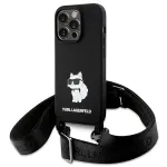 Karl Lagerfeld KLHCP15XSCBSCNK iPhone 15 Pro Max 6.7 Hardcase Black Crossbody Silicone Choupette