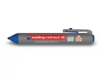 EDDING Retract 12 Permanent Marker, Chisel Nib, 1.5-3 mm Line Width, Blue Ink, 10 Pack