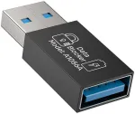 UNITEK USB-A andmeblokeerija adapter - ainult laadimine, must