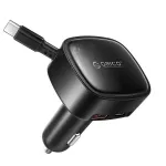 ORICO FC-66-1A2C 66W auto laadija kokkut&otilde;mmatava USB-C kaabliga - must
