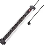 SYGONIX SY-4755616 liigpingekaitsega pikendusjuhe h&otilde;bedane must 6 Schuko pistikupesa 1,5m
