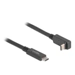 Delock - USB-kaabel - 24 pin USB-C (M) -> 24 pin USB-C (M) nurga all - USB 3,2 Gen 2 - 3 A - 1,0 m - USB Power Delivery (60 W), toetab 4K 144 Hz (3840 x 2160), kuni 10 Gbps andmeedastus