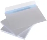 Valged C6 &uuml;mbrikud paela ja sisepressiga 114x162 mm, 25 tk