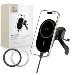 Tech-Protect MM15W-V6 magnetiline MagSafe stabiilne tuuletusavasse kinnituv autohoidik 15W juhtmeta laadijaga, must