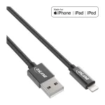 InLine Lightning USB-kaabel, iPadile, iPhone'ile, iPodile, must/alu, 1m MFi-sertifitseeritud