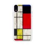 Nutitelefoni &uuml;mbris iKins iPhone XR Mondrian Valge &mdash; kaitsev k&otilde;va tagakaas