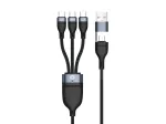 Conceptronic ETTA06B15C 3-&uuml;hes 100W kiirlaadimisandmekaabel 1,5M, kolmekordne USB-C, USB 2.0, E-Mark