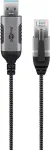 Kaabliadapter Goobay 74399 USB 3.0 T&uuml;&uuml;p A RJ45 10 m Must H&otilde;bedane