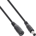 InLine DC pikenduskaabel, DC-pistik isane/emane 5,5x2,1 mm, must, 5 m