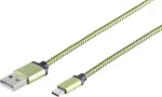 USB-kaabel S/CONN 14-50119 USB 2.0 0,9 m USB A USB C roheline
