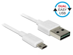 USB-kaabel DeLOCK 84806 USB 2.0 0,5 m USB A Mikro-USB B Valge