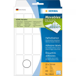 Mitmeotstarbelised sildid HERMA 10610 20x50 mm valged Movables/eemaldatav paber matt