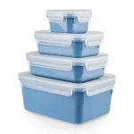 Toiduhoidikute komplekt EMSA Clip & Close Ristk&uuml;likukujuline Sinine 4 tk