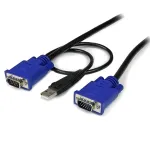 StarTech.com 10 ft &uuml;li&otilde;huke USB VGA 2-&uuml;hes KVM kaabel, 3 m, VGA, Must, USB, USB A + VGA, VGA