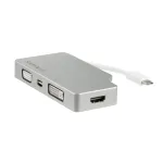 StarTech.com USB-C mitme pordiga videoadapter HDMI, VGA, Mini DisplayPorti v&otilde;i DVI-ga &ndash; USB USB-C monitoriadapter HDMI 1.4-le v&otilde;i mDP 1.2-le (4K) &ndash; VGA v&otilde;i DVI (1080p) &ndash; h&otilde;bedane alumiinium