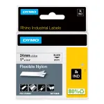 DYMO Rhino Industrial Flexible Nylon Labels | 24 mm x 3,5 m | Musta tr&uuml;kiga valgel | Isekleepuv | LabelManageri ja Rhino m&auml;rgistusseadmetele