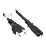 Euro-Netzkabel Euro-Stecker Typ C (gerade) an C7/Euro 8 Buchse (gerade), schwarz, 0,75 mm&sup2;, 0,75 m, Good Connections&reg; (P0370-S007)