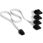 Corsair kaabel, t&uuml;&uuml;p 4, PATA toitepistikud, 450 mm, 550 mm, 650 mm, 750 mm, individuaalselt &uuml;mbritsetud &ndash; valge