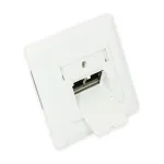GoodConnections Cat. 6 v&otilde;rgupistikupesa, 2xRJ45, varjestatud, seinasisene, disainiga sobiv, vertikaalne kaabli sisenemine, signaalvalge (RAL 9003), GC-N0024
