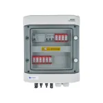 EMITER Switchgear Attached DCAC Hermetic IP65 EMITTER koos DC-piiksurvet&otilde;kestiga Dehn 1000V Type 2, 2 x PV string, 2 x MPPT // og. AC Dehn Type 2, 10A 3-faasiline, RCD Type A 40A/300mA