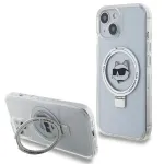 Karl Lagerfeld KLHMP15SHMRSCHH iPhone 15 / 14 / 13 6,1 inch Valge k&otilde;va korpus r&otilde;ngasalusega Choupette Head MagSafe