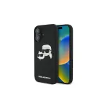 Karl Lagerfeld iPhone 16 Plus 6,7 inch musta silikoonist k&otilde;va &uuml;mbris Double Heads Print MagSafe