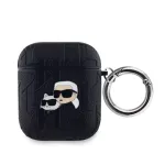 Karl Lagerfeld PU reljeefsete Karl ja Choupette peadega &uuml;mbris AirPods 1/2 jaoks, must