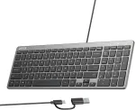 UNITEK SlimTap Lightweight Wired Office Keyboard USB-C/USB-A
